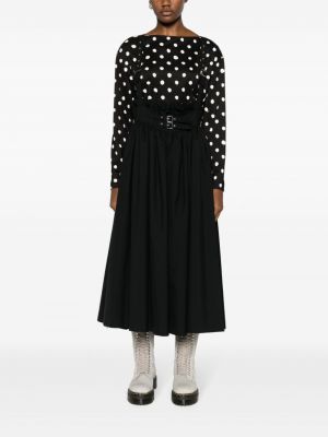 Sukienka midi wełniana z falbankami Noir Kei Ninomiya czarna