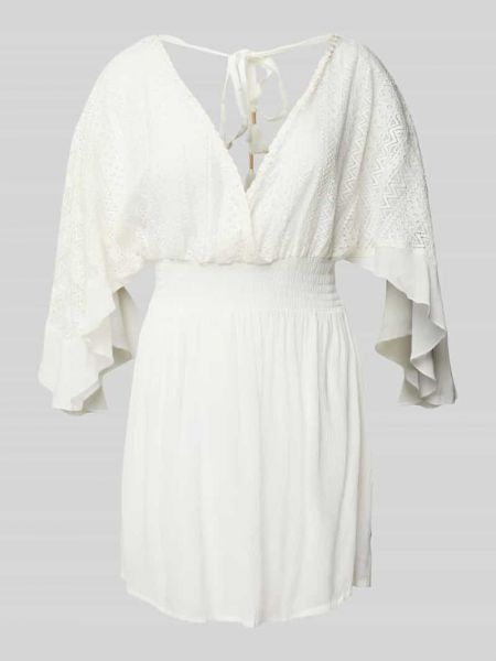 Biała sukienka mini z dekoltem w serek Lascana