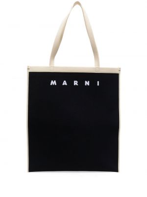 Trykt shoppingbag Marni svart