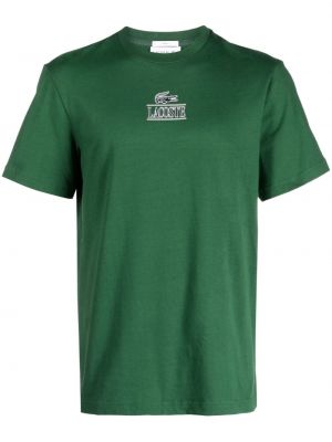 Koszulka bawełniana z nadrukiem Lacoste zielona