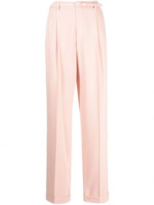 Vlnené nohavice Ralph Lauren Collection ružová