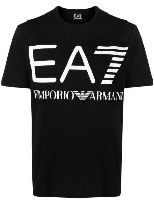 Trykt t-skjorte Ea7 Emporio Armani svart