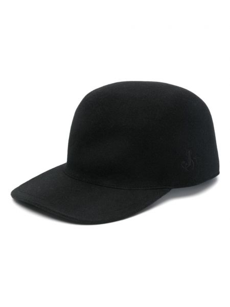 Cap med broderier Jil Sander sort