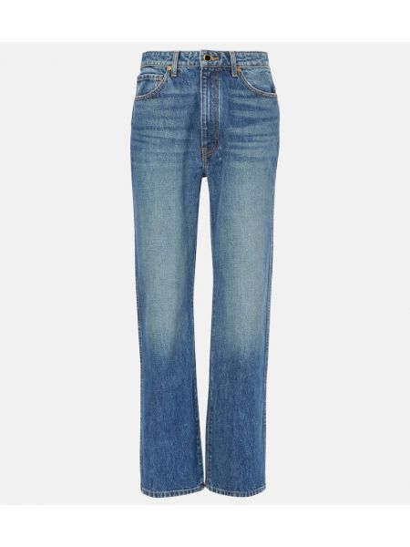 Høy midje straight jeans Khaite blå