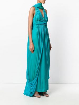 Sukienka plisowana Hermes niebieska