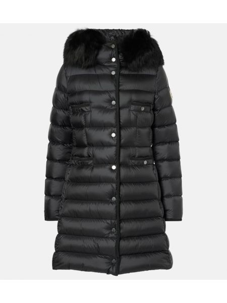 Quiltad kappa i dun Moncler svart