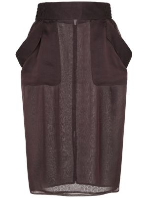 Priehľadná hodvábna midi sukňa Saint Laurent