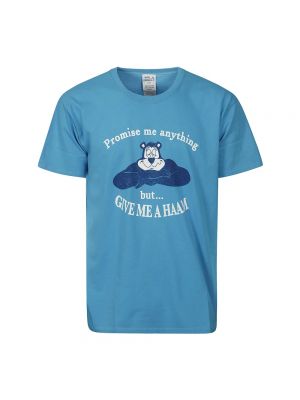 Koszulka bawełniana z nadrukiem Wild Donkey niebieska