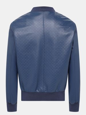 Кожаная куртка Alessandro Manzoni синяя