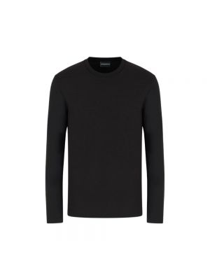 Sweter żakardowy Emporio Armani czarny