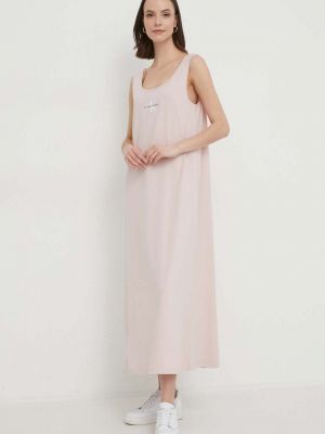 Sukienka długa Calvin Klein Jeans różowa