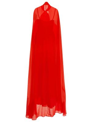 Jedwabna sukienka długa Elie Saab czerwona