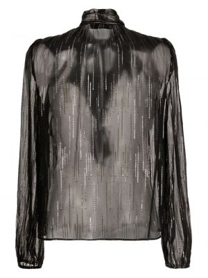 Transparenter bluse mit schleife Rixo schwarz