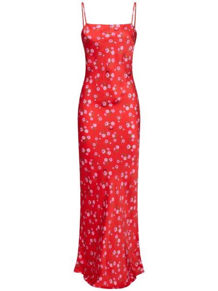 Μάξι φόρεμα από βισκόζη Rotate κόκκινο