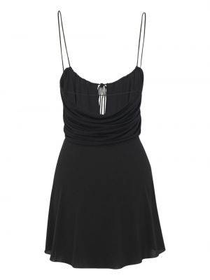Krepové koktejlové šaty Saint Laurent černé