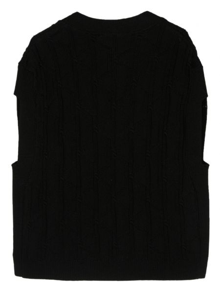 Džemperis be rankovių v formos iškirpte Kiko Kostadinov juoda