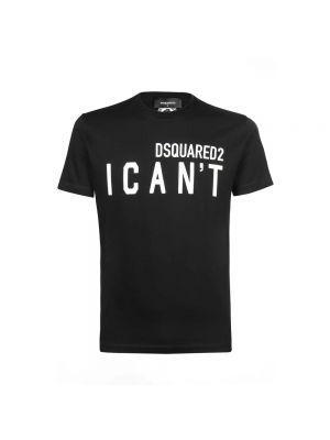 Koszulka bawełniana Dsquared2 czarna