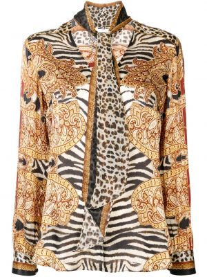 Blusa de seda con estampado con estampado abstracto Camilla
