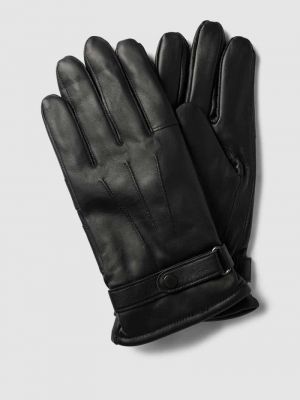 Rękawiczki skórzane Barbour czarne