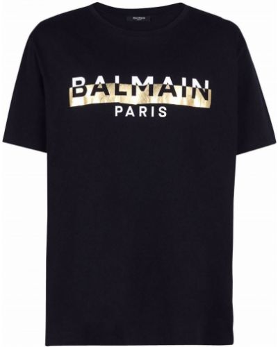Tričko s potiskem Balmain černé