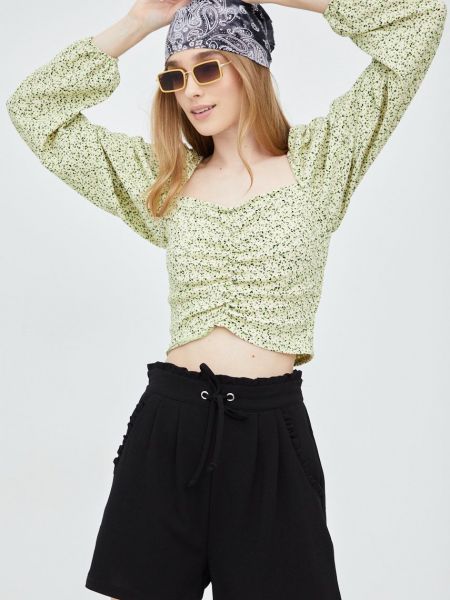 Bluza s cvjetnim printom s printom Noisy May zelena