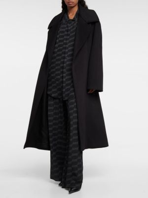 Kasmír gyapjú kabát Balenciaga fekete