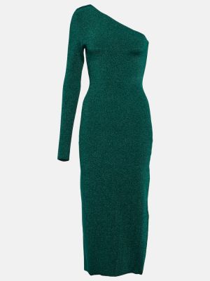 Pletena midi haljina Victoria Beckham zelena