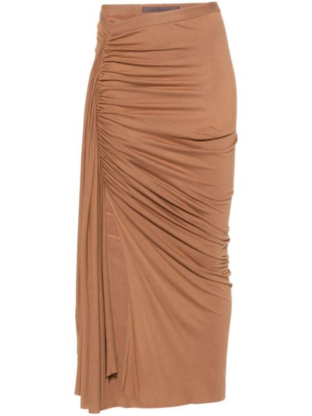 Asimetrična suknja s draperijom Rick Owens Lilies smeđa