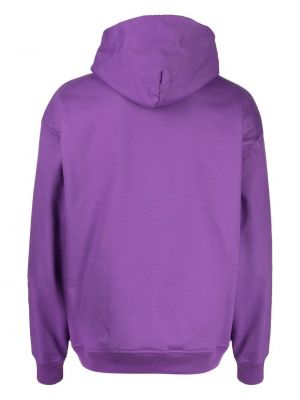 Raštuotas medvilninis džemperis su gobtuvu Paccbet violetinė