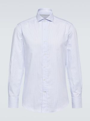 Bavlněná košile Brunello Cucinelli šedá