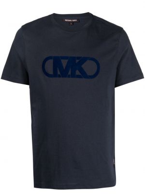Koszulka bawełniana z nadrukiem Michael Kors niebieska