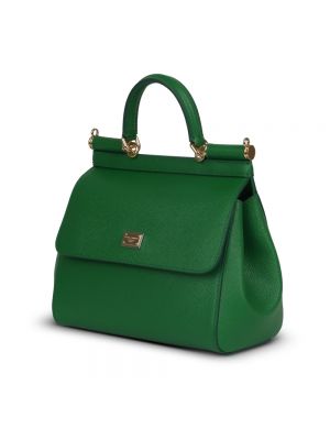 Bolso shopper de cuero Dolce & Gabbana verde
