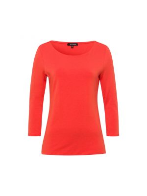 Jednofarebné bavlnené priliehavé tričko More & More - červená