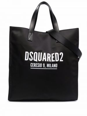 Borsa shopper con stampa Dsquared2 nero