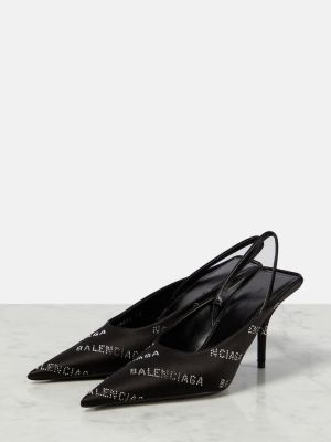 Полуотворени обувки с отворена пета Balenciaga черно