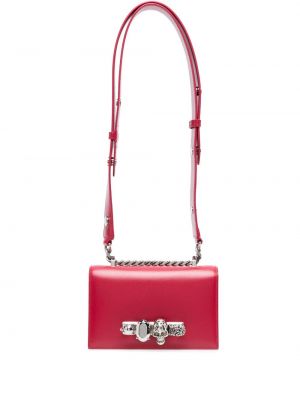 Borsa a spalla di pelle Alexander Mcqueen rosso