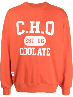 Raštuotas medvilninis džemperis Chocoolate oranžinė