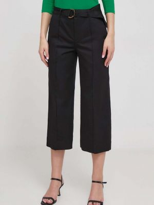 Spodnie z wysoką talią Lauren Ralph Lauren czarne