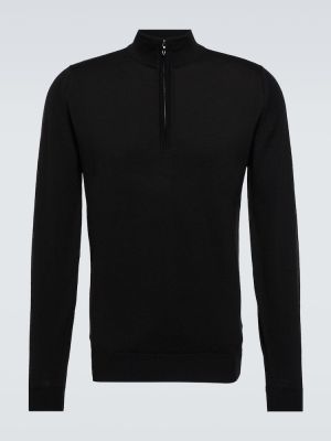 Jersey de lana de tela jersey John Smedley negro
