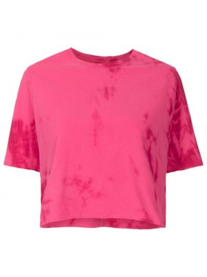 Tie-dye bombažna majica Osklen roza