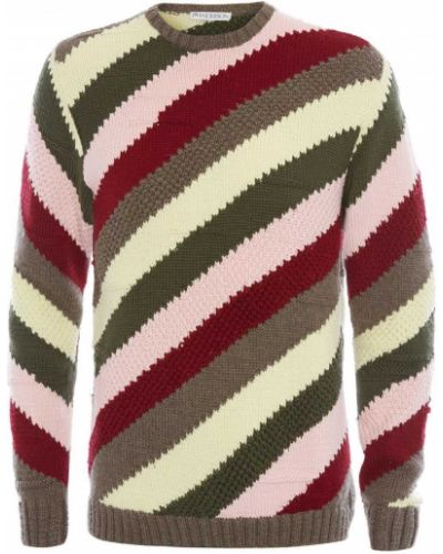 Chunky pulover s črtami Jw Anderson rdeča