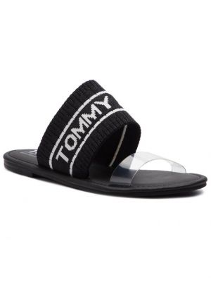 Sandály bez podpatku Tommy Jeans černé