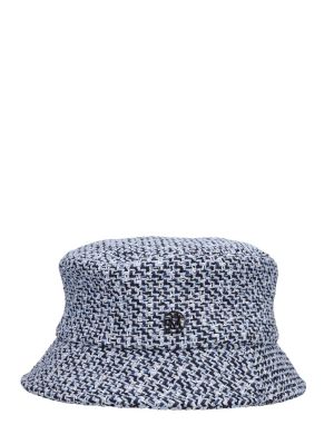 Chapeau en tweed Maison Michel bleu