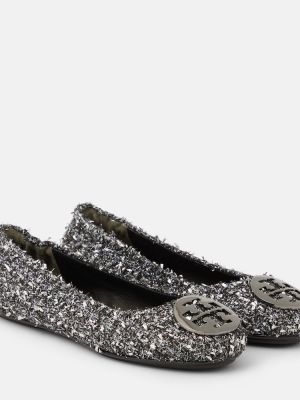 Balerina cipők Tory Burch ezüstszínű