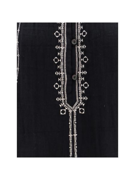 Blusa con bordado de algodón manga larga Isabel Marant étoile negro