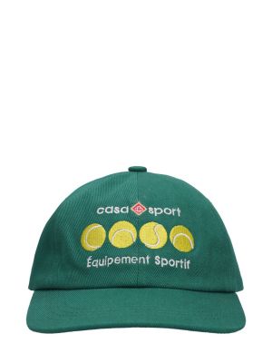 Zielona haftowana czapka z daszkiem Casablanca