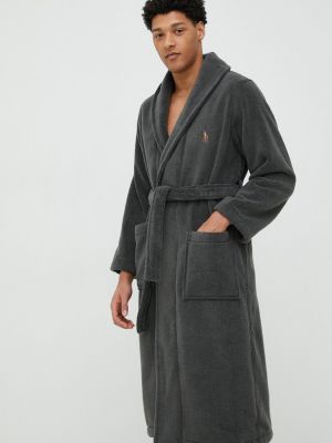 Хлопковый халат Polo Ralph Lauren серый