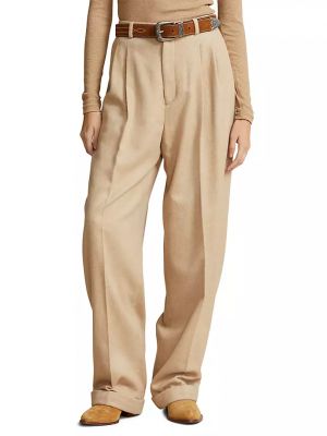 Шерстяные широкие брюки в елочку Polo Ralph Lauren