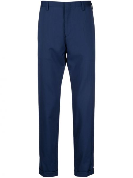 Spodnie wełniane slim fit Paul Smith niebieskie