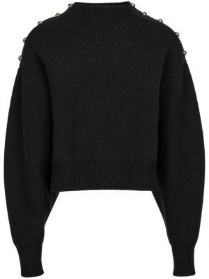 Strick sweatshirt mit geknöpfter Ferragamo schwarz
